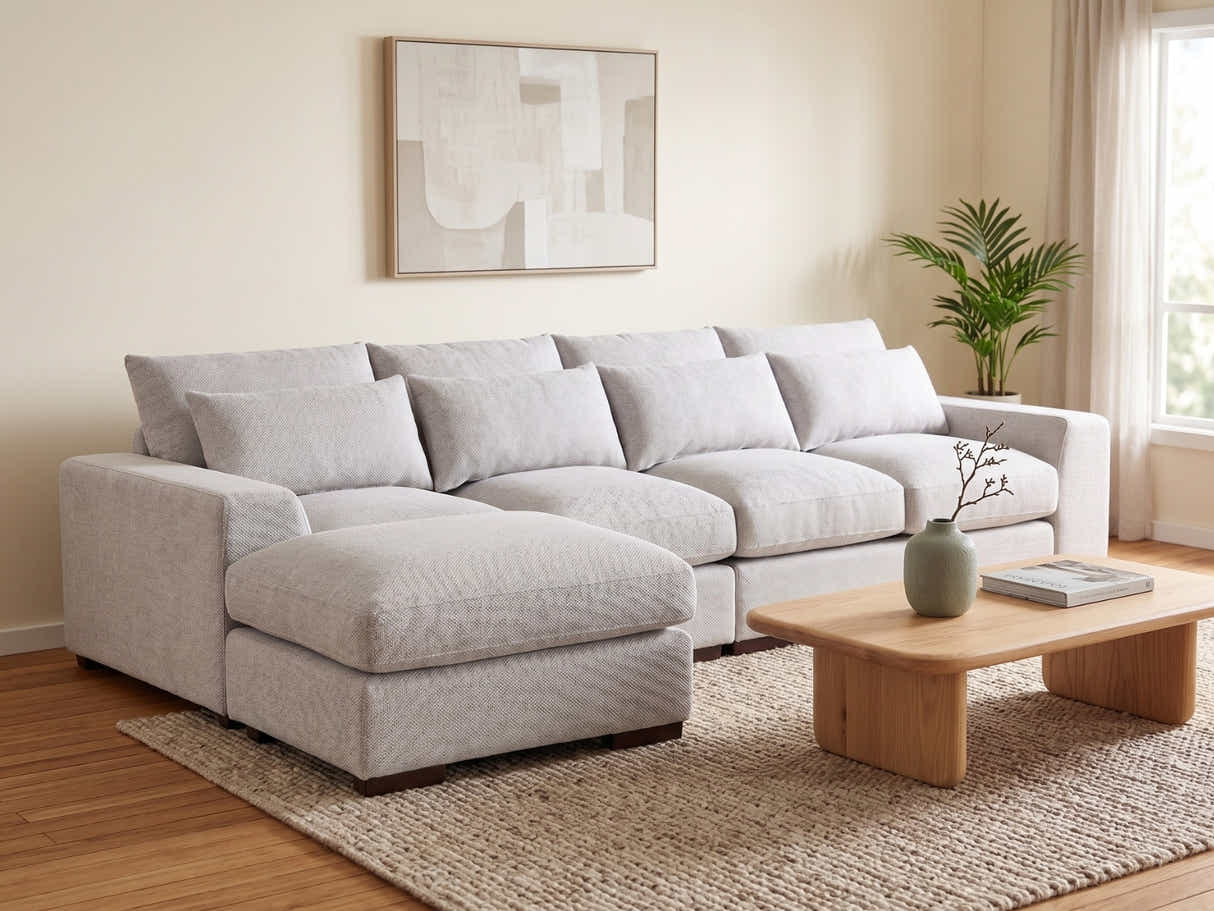 DS Jasmoder Sectional Sofa Set - Light Grey