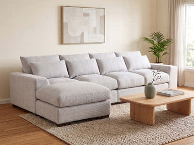 DS Jasmoder Sectional Sofa Set - Light Grey