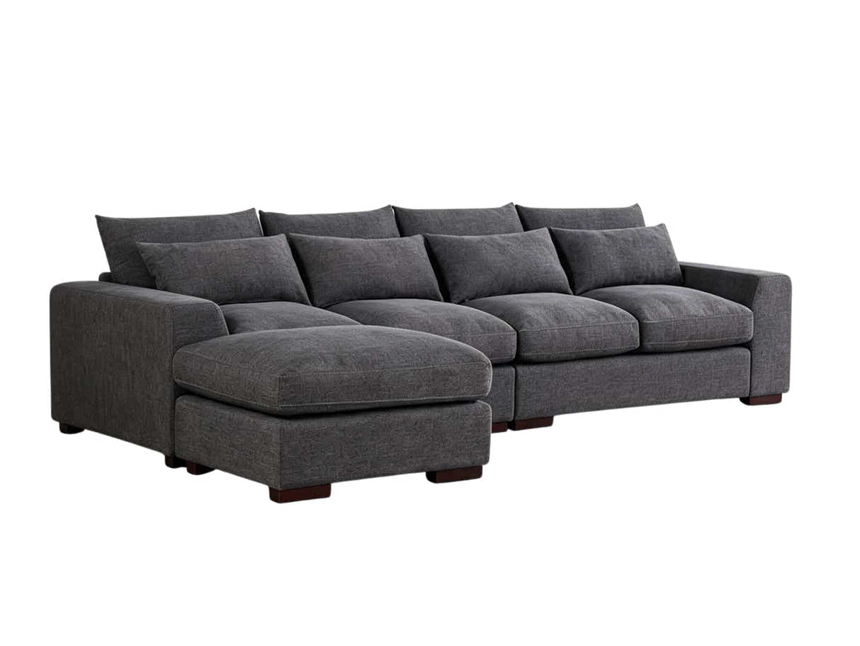 DS Jasmoder Sectional Sofa Set - Dark Grey
