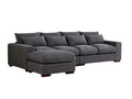DS Jasmoder Sectional Sofa Set - Dark Grey