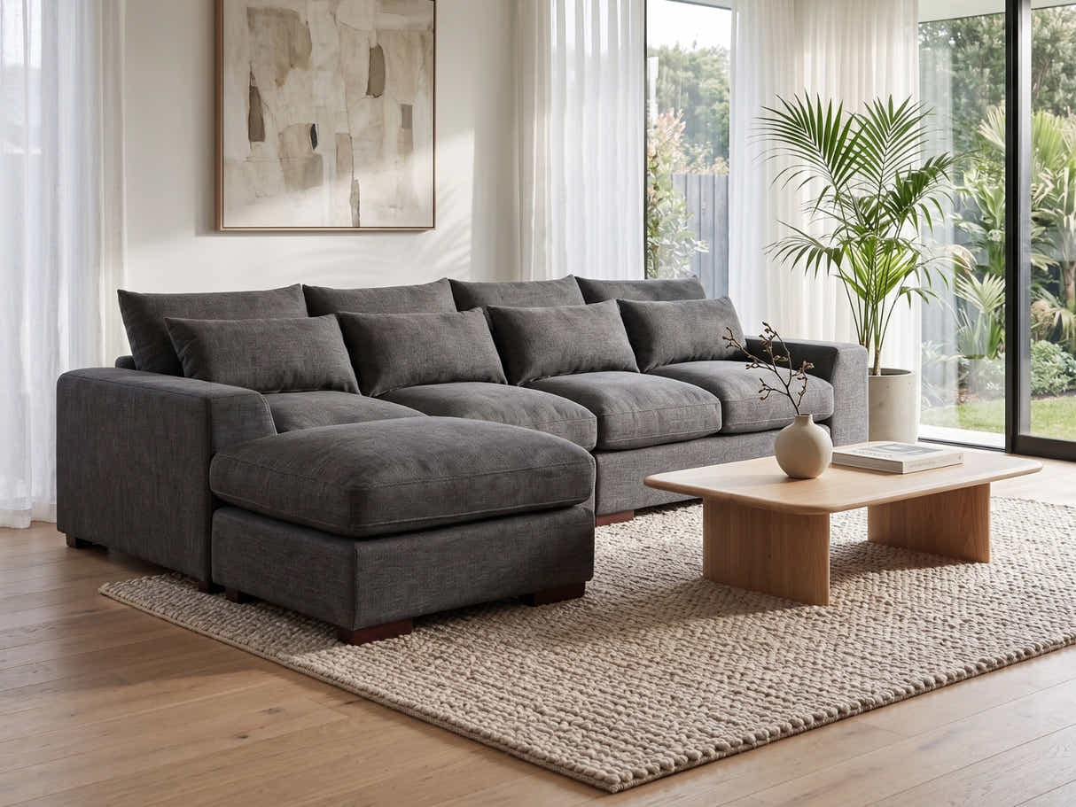 DS Jasmoder Sectional Sofa Set - Dark Grey