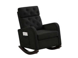 DS Sisco Velvet Rocker Chair - Black