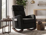 DS Sisco Velvet Rocker Chair - Black