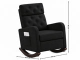 Sisco Velvet Rocker Chair - Black