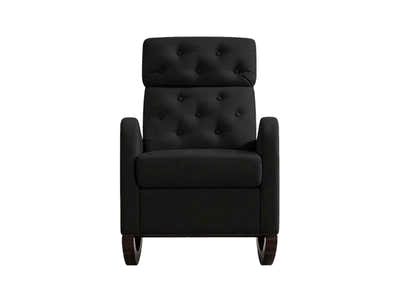 Sisco Velvet Rocker Chair - Black