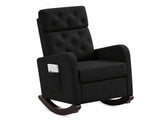 Sisco Velvet Rocker Chair - Black