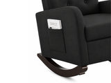 Sisco Velvet Rocker Chair - Black