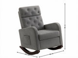 Sisco Velvet Rocker Chair - Grey