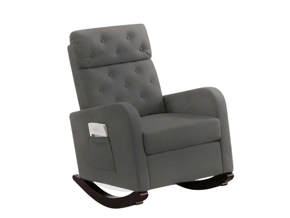 DS Sisco Velvet Rocker Chair - Grey