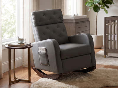DS Sisco Velvet Rocker Chair - Grey