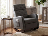 DS Sisco Velvet Rocker Chair - Grey