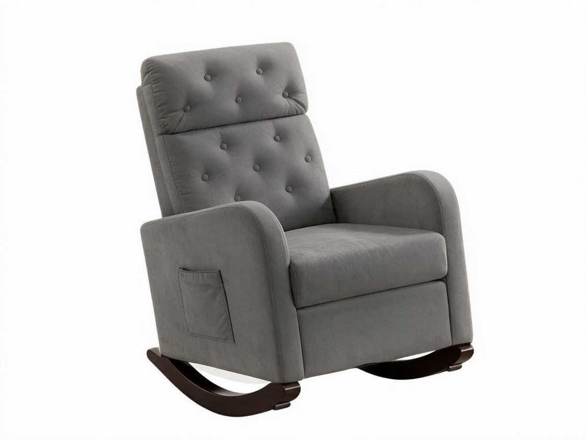 Sisco Velvet Rocker Chair - Grey