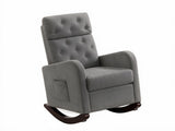 Sisco Velvet Rocker Chair - Grey