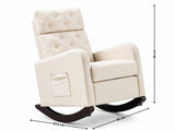 Sisco Velvet Rocker Chair - Beige