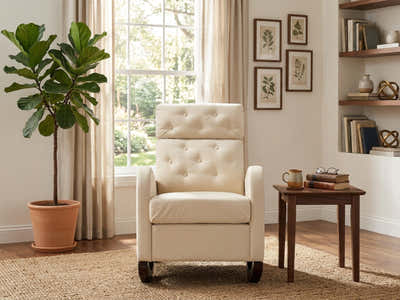 Sisco Velvet Rocker Chair - Beige