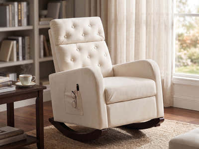 DS Sisco Velvet Rocker Chair - Beige