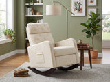 Sisco Velvet Rocker Chair - Beige
