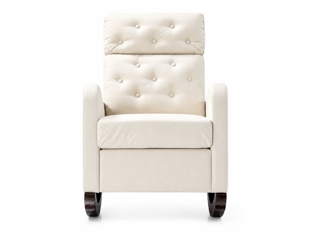 Sisco Velvet Rocker Chair - Beige