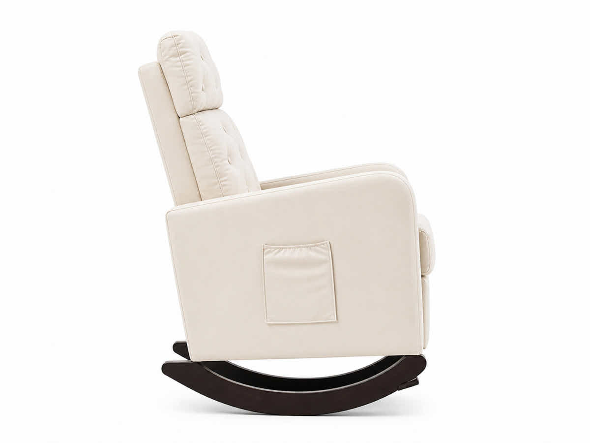 Sisco Velvet Rocker Chair - Beige