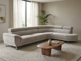DS Sabina Velvet Sectional Sofa - Beige