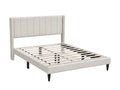 DS Ollie Fabric Bed Beige - Double