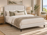 DS Ollie Fabric Bed Beige - Queen