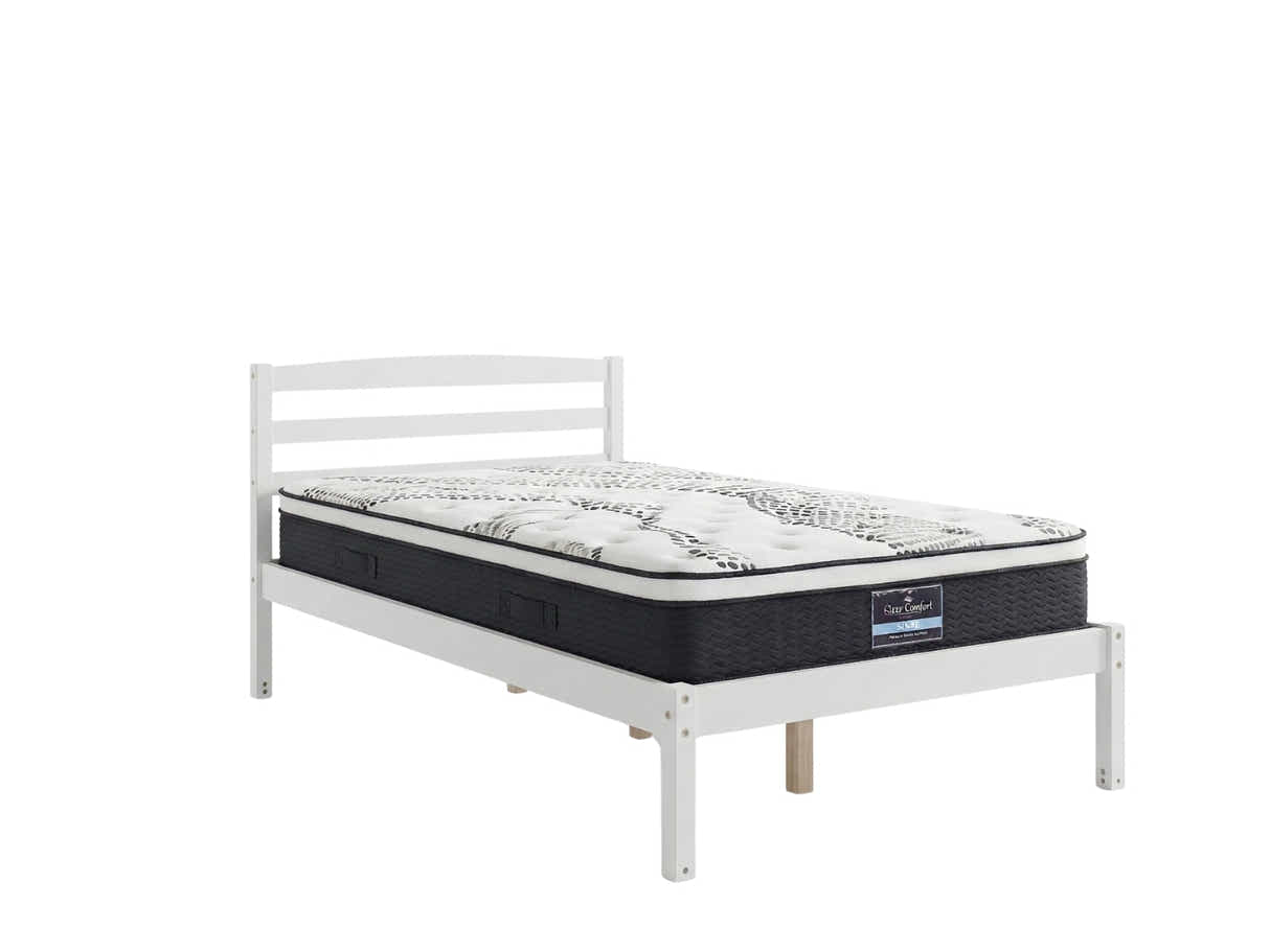 Wayford Bed Frame White & J32 Mattress - King Single