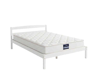 Wayford Bed Frame White & PIL20 Mattress with Pillow - King Single