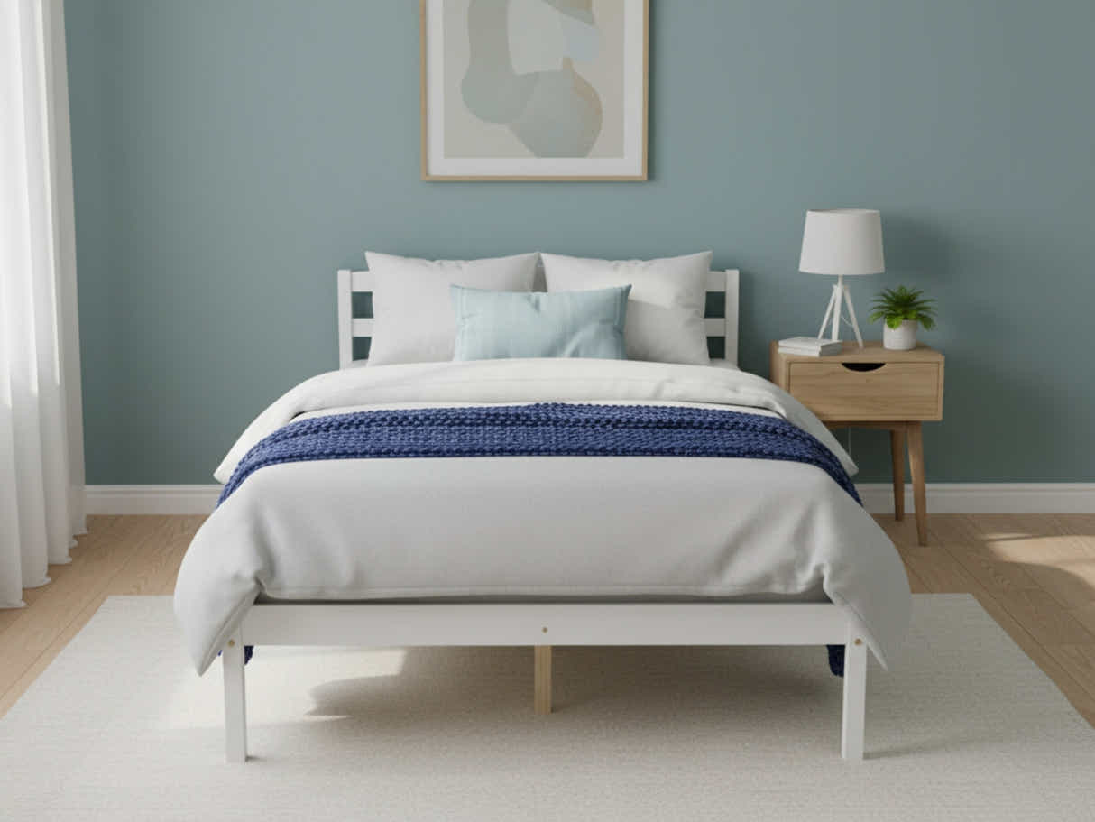 Wayford Bed Frame White & J32 Mattress - King Single