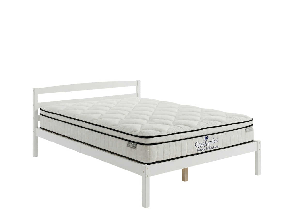 Wayford Bed Frame White & Boucle22 Mattress - Double