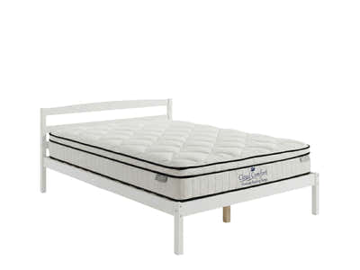 Wayford Bed Frame White & Boucle22 Mattress - Double