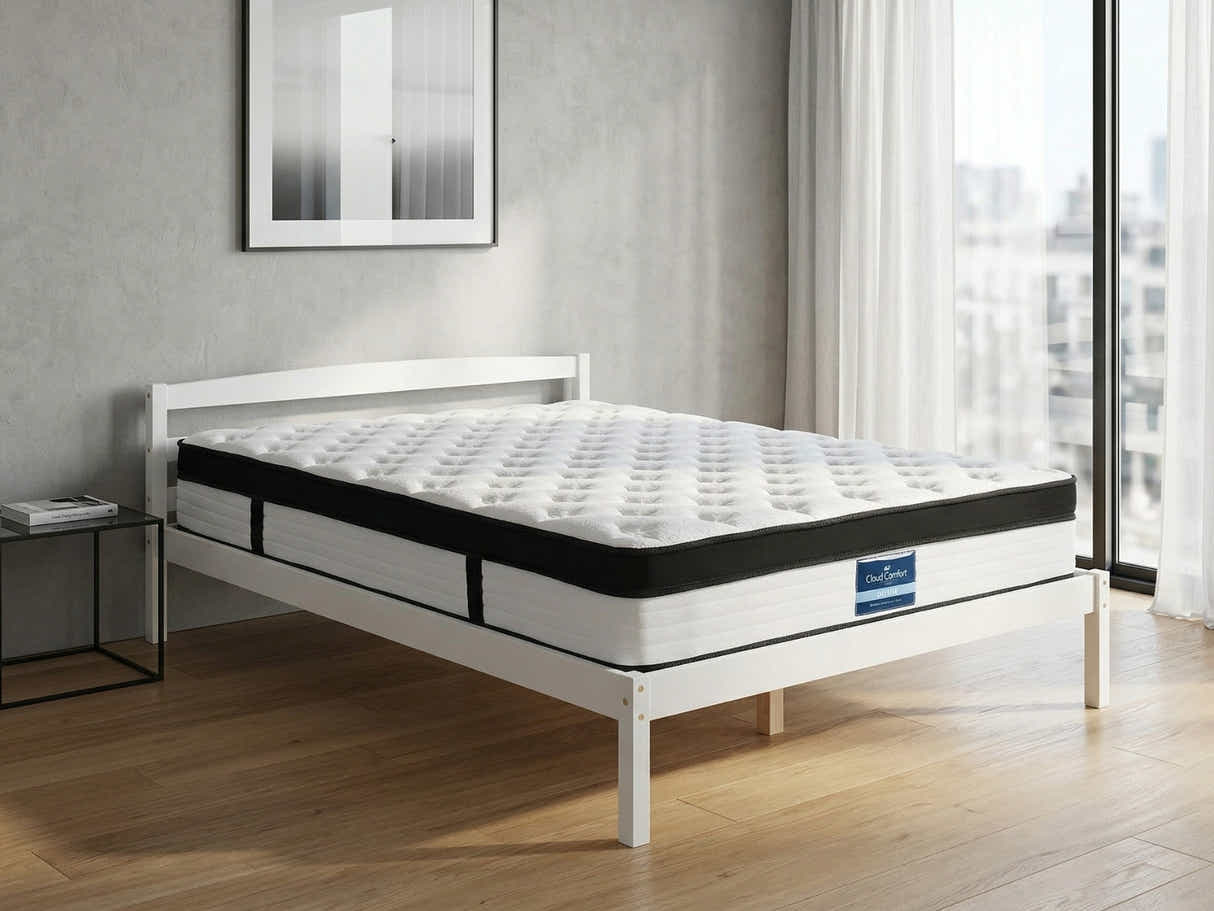 Wayford Bed Frame White & G31 Mattress - Double