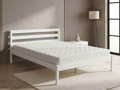 Wayford Bed Frame White & Bon15 Mattress - Double