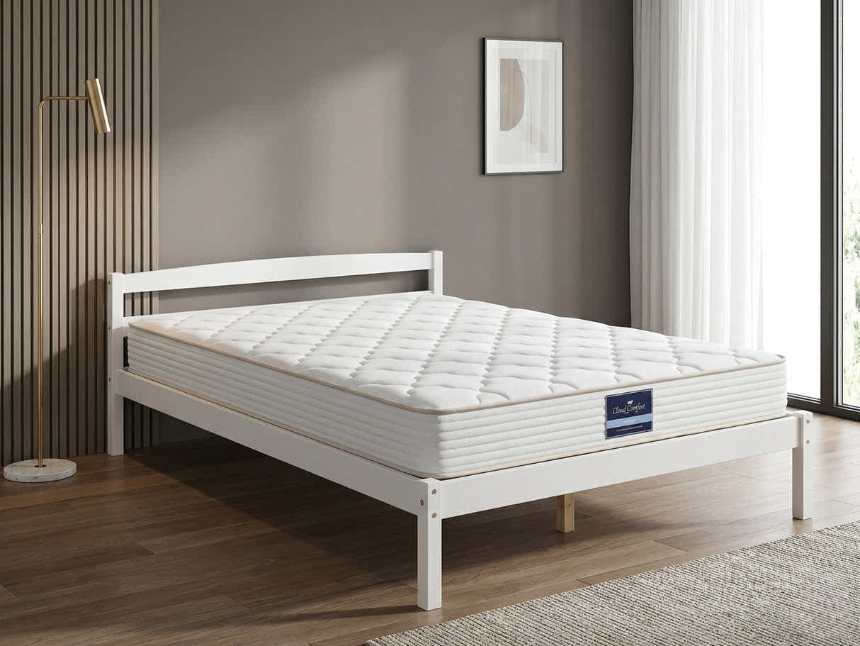 Wayford Bed Frame White & PIL20 Mattress - Double