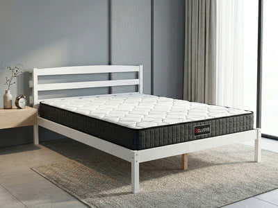 Wayford Bed Frame White & Xclusive X20 Mattress - Double