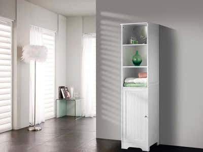 DS Bathroom Tower Cabinet - White