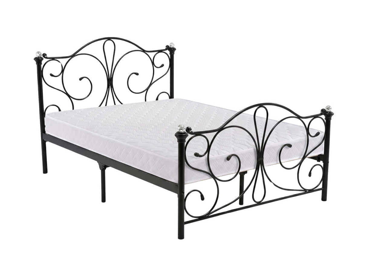 Elizabeth Bed Frame Black & Bon15 Mattress - Queen
