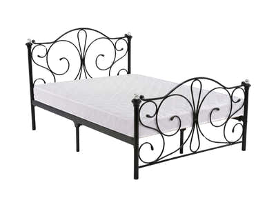 Elizabeth Bed Frame Black & Bon15 Mattress - Queen