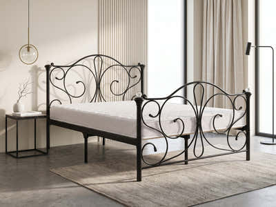 Elizabeth Bed Frame Black & Bon15 Mattress - Queen