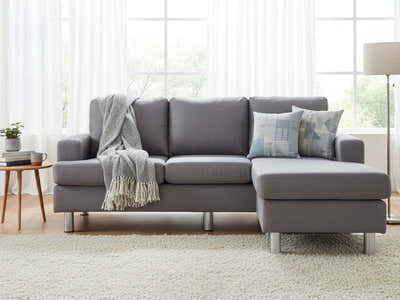 Rymden Linen Sofa Set with Chaise - Grey