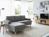 Rymden Linen Sofa Set with Chaise - Grey
