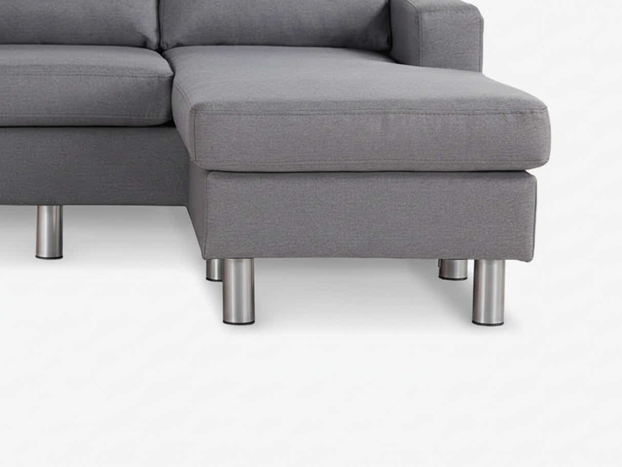 Rymden Linen Sofa Set with Chaise - Grey