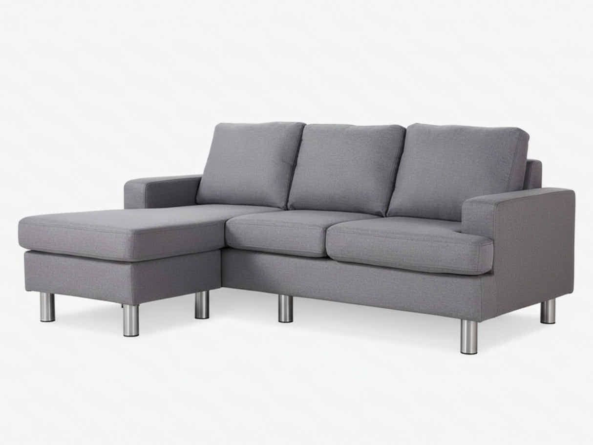 Rymden Linen Sofa Set with Chaise - Grey