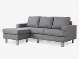 Rymden Linen Sofa Set with Chaise - Grey