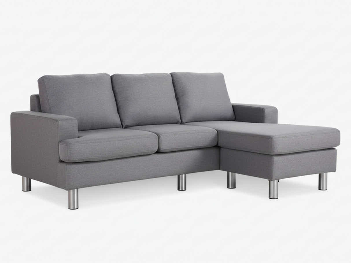 Rymden Linen Sofa Set with Chaise - Grey