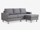 Rymden Linen Sofa Set with Chaise - Grey
