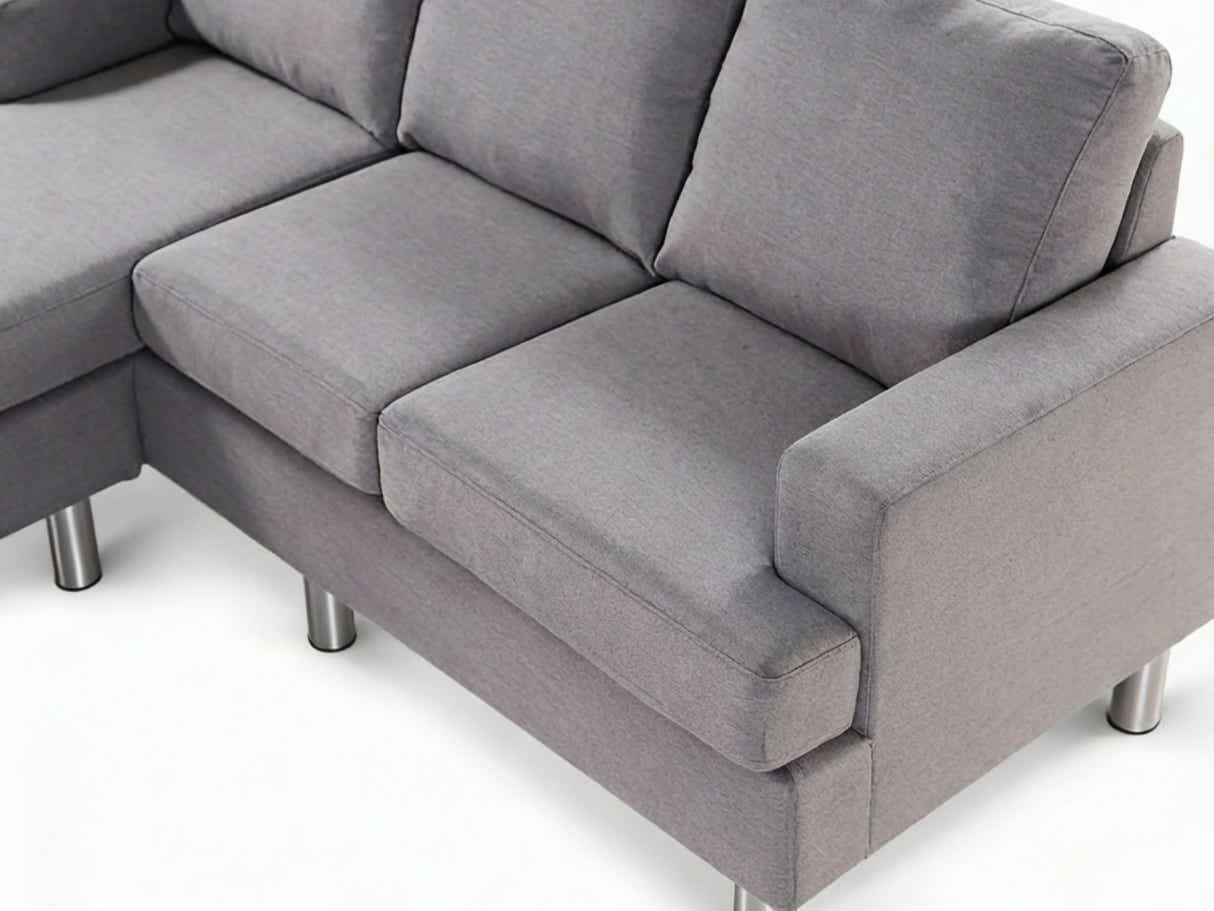 Rymden Linen Sofa Set with Chaise - Grey