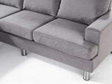 Rymden Linen Sofa Set with Chaise - Grey