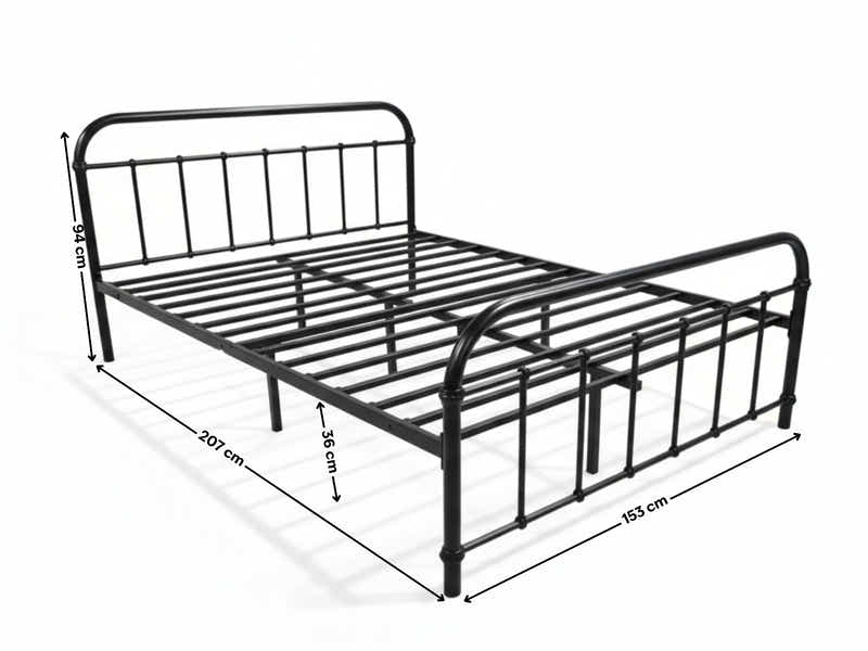 Darcy Metal Bed Frame Black & Bon21 Mattress - Queen