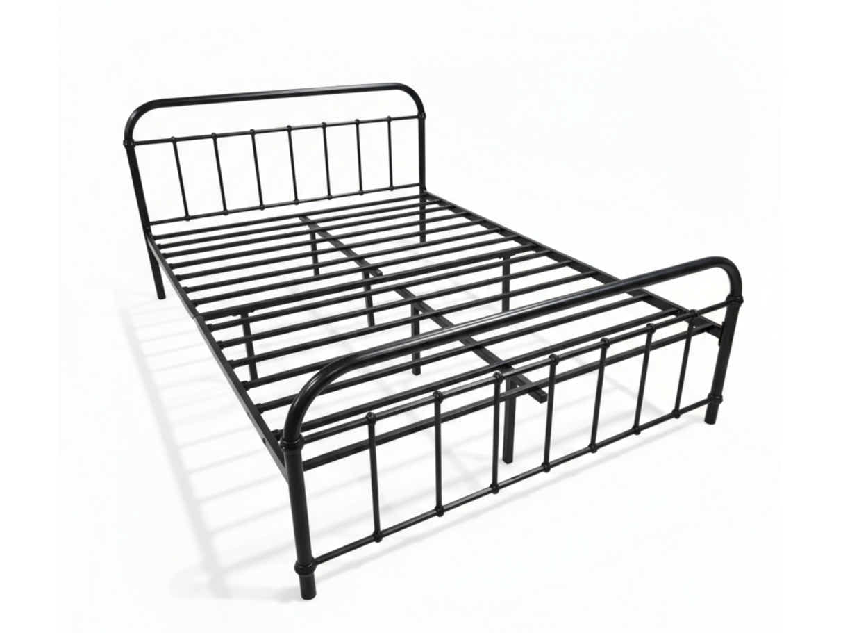 Darcy Metal Bed Frame Black & Boucle22 Mattress - Queen